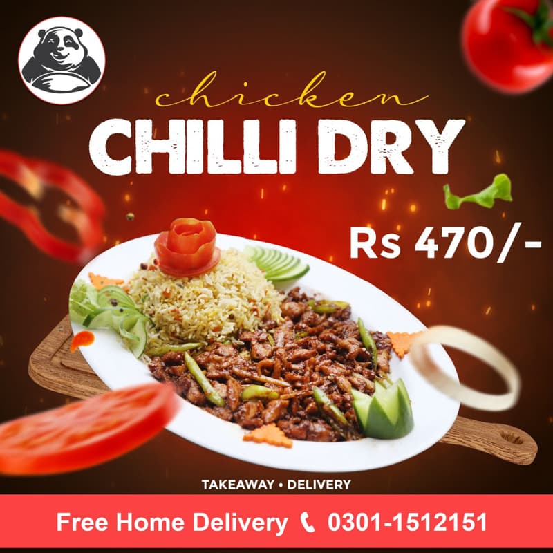 Chilly Chicken Dry with Rice